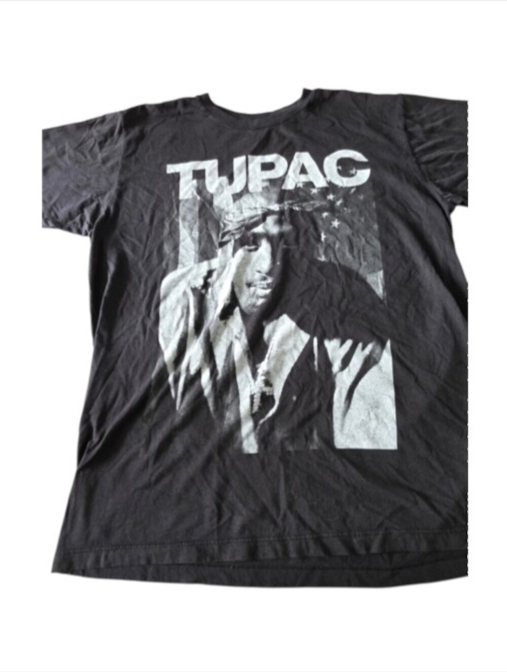 Tupac Black And White Graphic T Shirt Size M